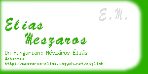elias meszaros business card